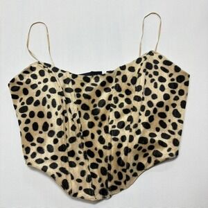O.L.M Velvet‎ Animal Print Corset Bustier Top, small